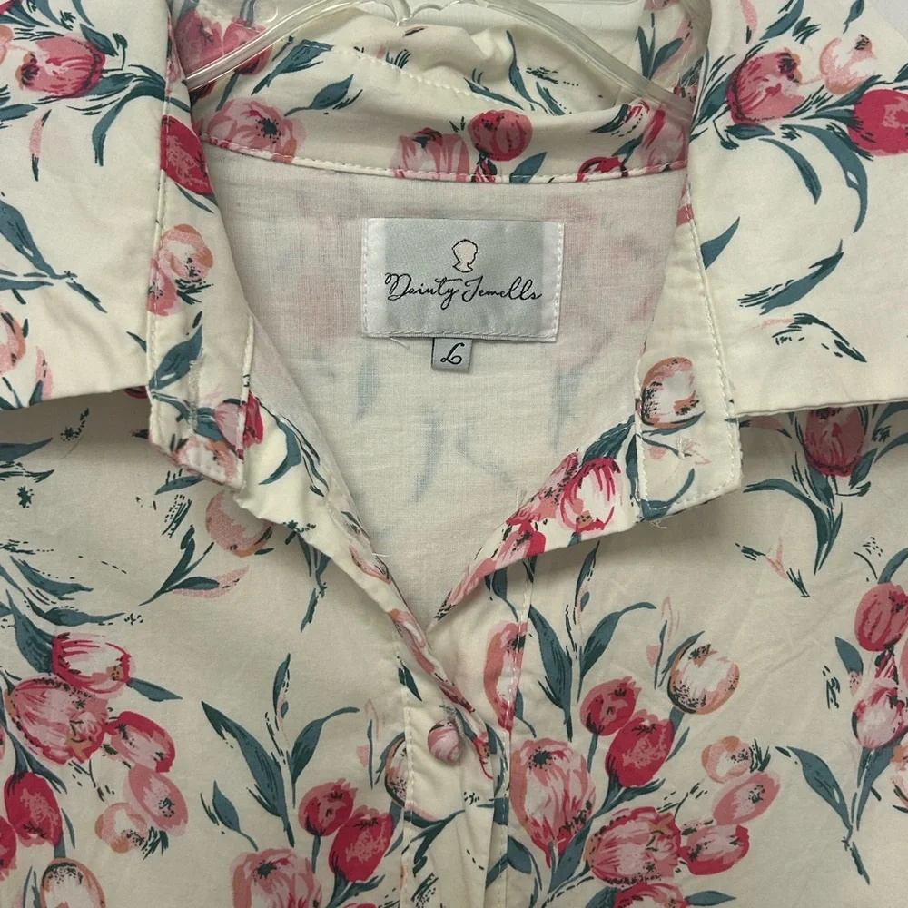 Dainty Jewells Floral Long Sleeve Dress - Pink and Cream - Picture 4 of 7